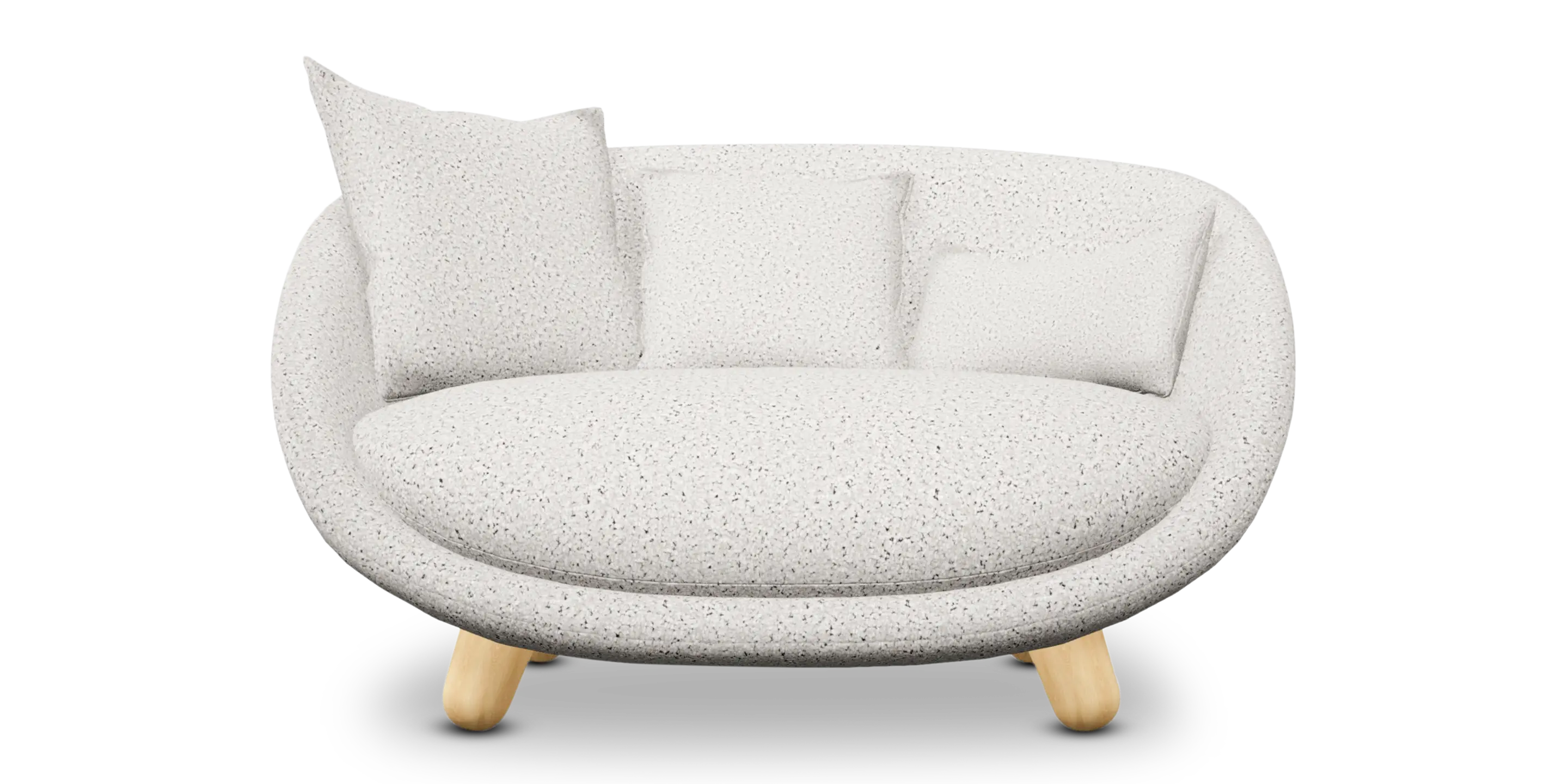 Love Sofa Dodo Pavone jacquard white with whitewash legs